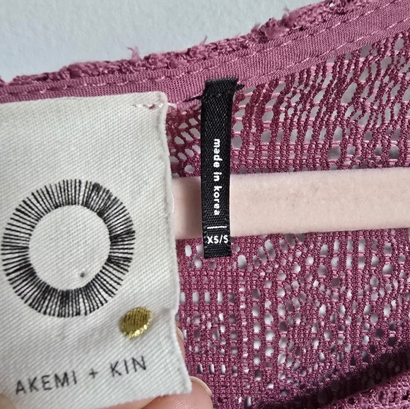 Anthropologie, Akemi + Kin Mauve Bratton Lace Oversized Boho Shirt, Size Small - Picture 6 of 8